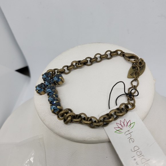 Dark Blue Crystal Cross Bracelet - Picture 3 of 5